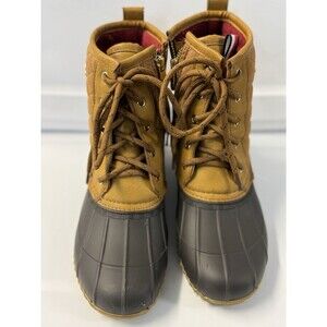 Tommy Hilfiger Boots Womens 8M Russel Duck Beige Leather Lace Up Casual Ankle